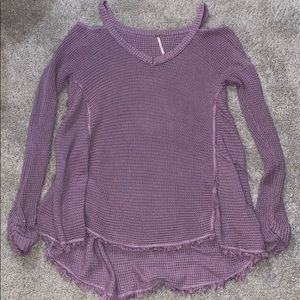 Free People Moonshine V Cold Shoulder Sweater